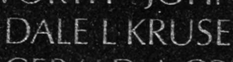 Petty Officer 3d Class and Radioman Dale Lynn Kruse's name inscribed on The Wall.